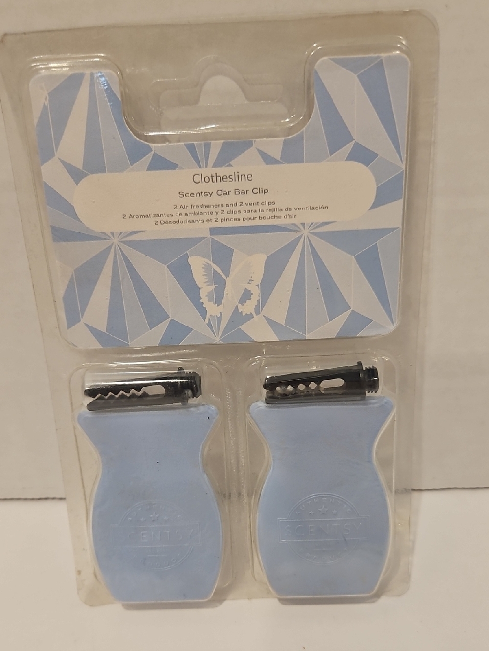 Scentsy Light Blue Clothesline Car Air Clip -